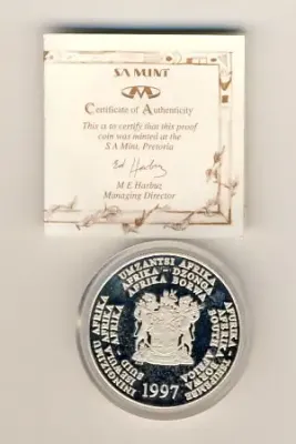 1997 RSA silver proof R2 Seahorse in SAM box with certificate - very difficult to get