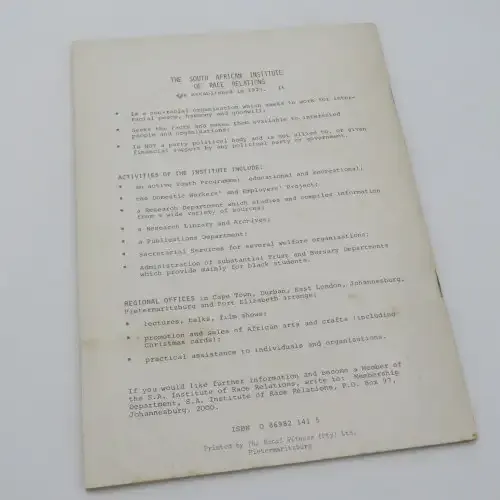 Comments on the Theron Commission report 1977 by the SA Institute of Race Relations