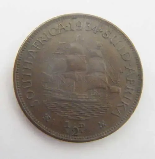 SA Union 1934 Half Penny EF