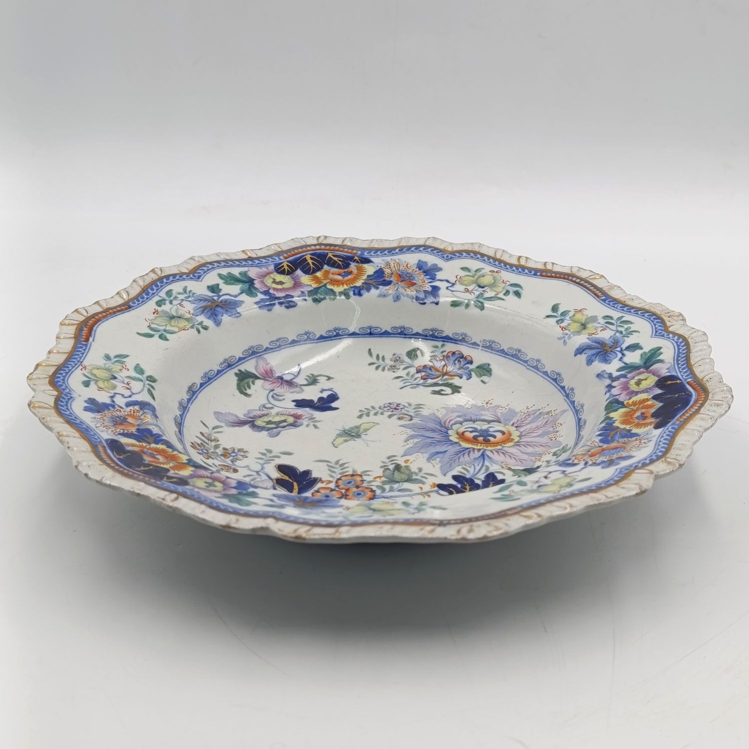 Antique 19th Century Stone China Shallow porcelain bowl