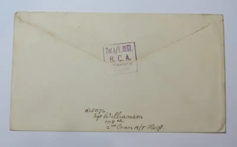 WW2 cover from 2nd Canadian INF. DIV Essex to Vancouver, Canada on Salvation Army Stationery