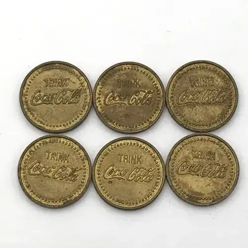 Lot of 6 Coca Cola tokens - rarely seen