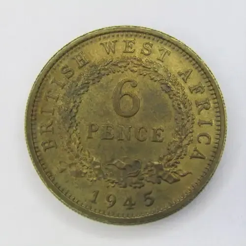 1945 British West Africa Sixpence - AU+
