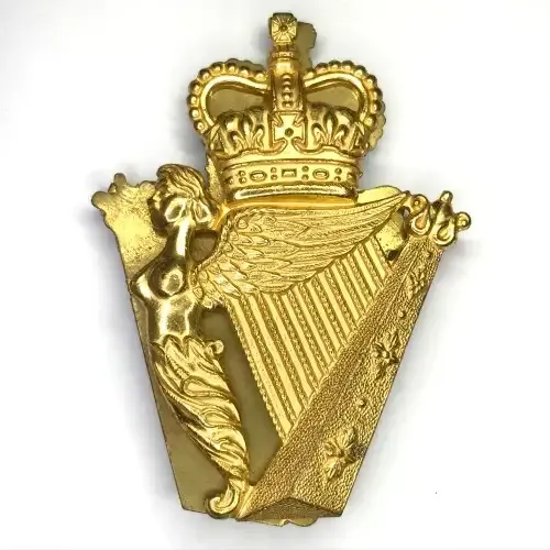 Great Britain Royal Irish Fusiliers badge - Very large - Queens Crown - Gilt with lugs