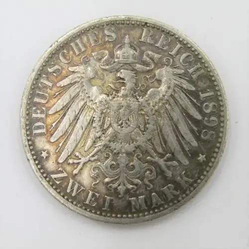 1898 German States Prussia 2 Mark - VF