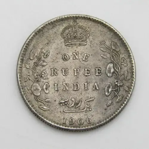 1906 One rupee British - India XF+