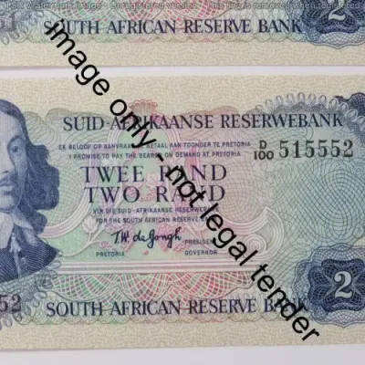 TW de Jongh lot of 3 R2 notes No 515550, 515551, 515552 - Uncirculated