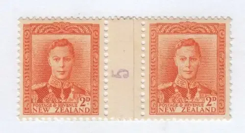 New Zealand George VI control paper - Join variety - 1947 mint