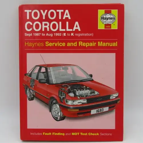 Haynes Manuel - Toyota Corolla Sept 1987 to Aug 1992