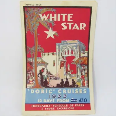 1933 pampflet White Star Line Cruise (loose outer pages)