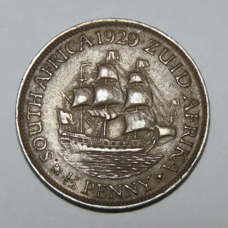 1929 SA Union half penny - EF+