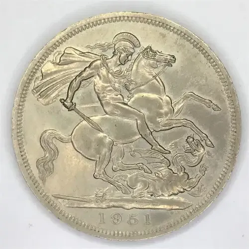 1951 Festival of Britain Crown - uncirculated not PL - with deep metal flaw from back to sword