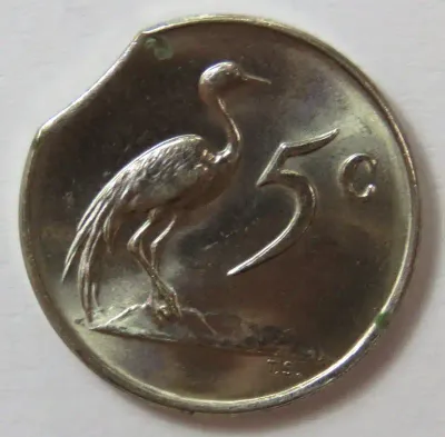 RSA 1965 mint error - Clipped planchet
