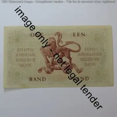 Rissik First Issue R1 banknote - Uncirculated with paper clip crease