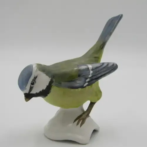 Beautiful blue titmouse bird figurine made by W.Goebel