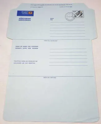 South West Africa Aerogram With pre printed 10 cents stamp