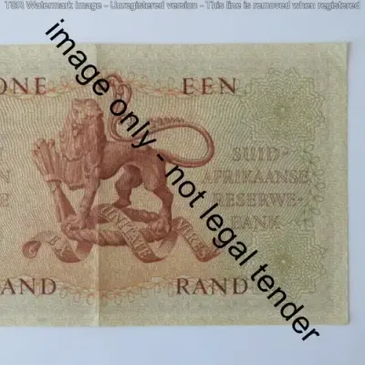 MH de Kock 4th Issue one rand AU corner bent and slight fold