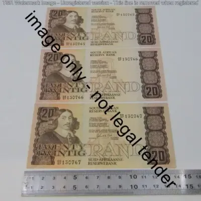 South Africa GP de Kock 1984 3rd issue - 3 consecutive notes