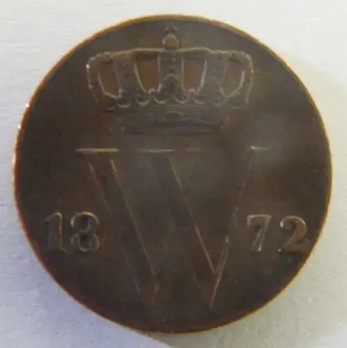1872 Netherlands 1/2 cents - XF