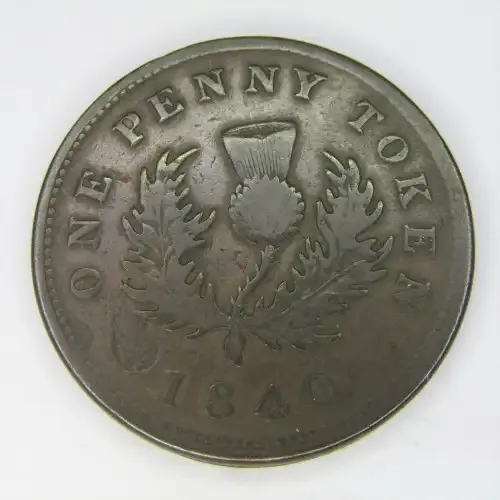 1840 Canada Nova Scotia Penny token