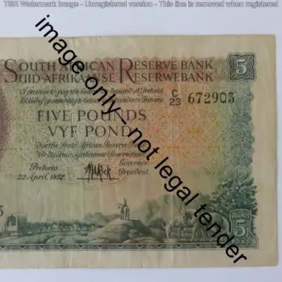 MH de Kock 2nd issue 22 April 1952 nice note with fine creases