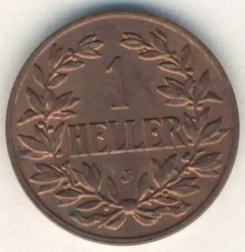 1905 German East Africa 1 heller - UNC