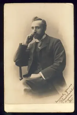 Original photo of Robert Mitchell of Luzerne taken in 1895 and signed by him - as per scan