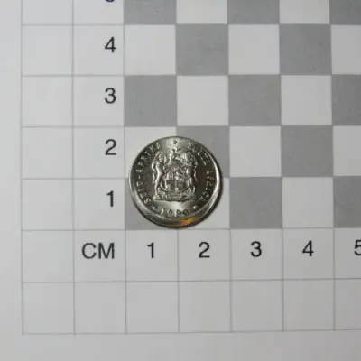 South Africa Error coin - 1985 five cent with deformed planchet