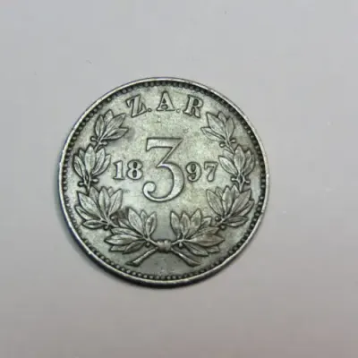1897 ZAR Kruger 3d tickey EF - toned