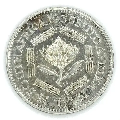 1935 SA Union Sixpence - VF+ / XF