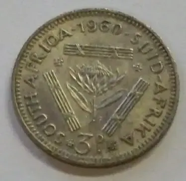 1960 SAU silver Threepence - Very Scarce