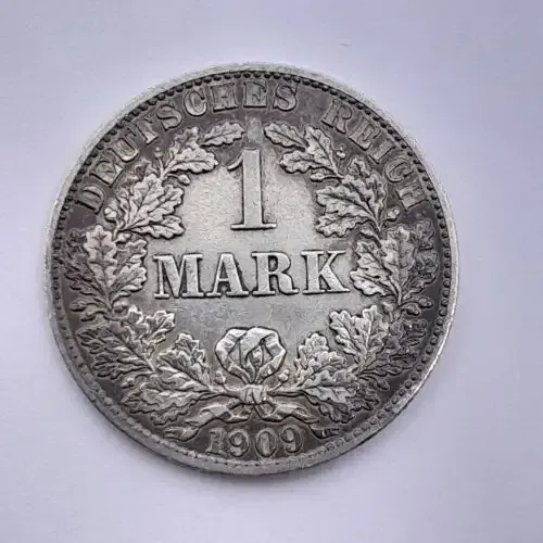 Germany 1909 A silver 1 mark XF