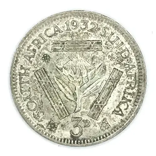 1932 SA Union 3d tickey - AU+ or better