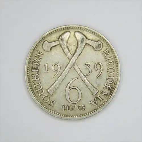 1939 Southern Rhodesia Sixpence - XF