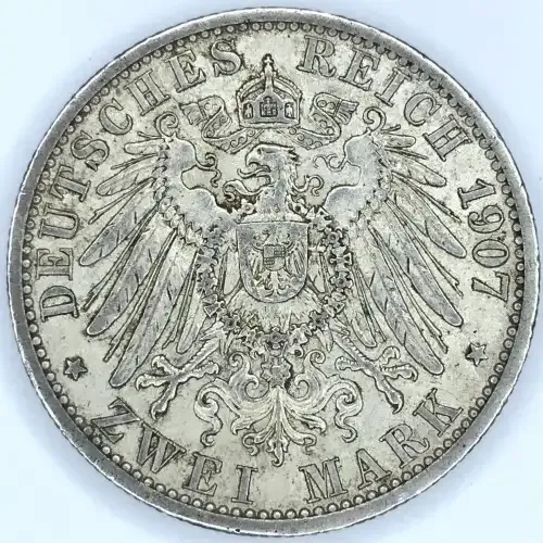 1907 A Germany Prussia Silver 2 mark - XF