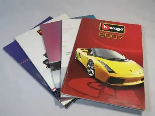 Lot of 4 Burago toy catalogues - 2011 to 2014 and 2007