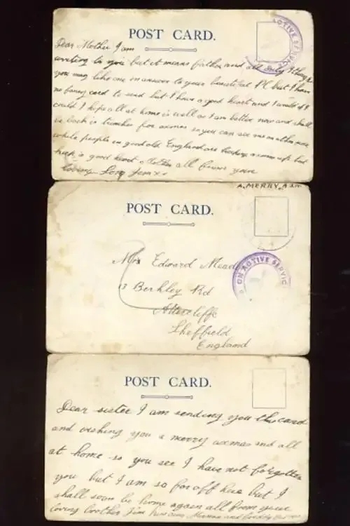 Lot of 3 WW1 - Church army recreation tent on active service postcards - as per scan