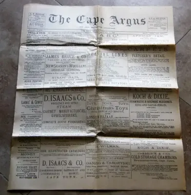 The Cape Argus dated January 2, 1896 - decent condition