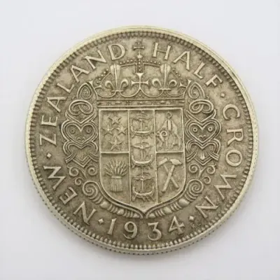 1934 New Zealand half crown EF