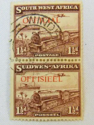 South West Africa SACC 17 official stamp pair used - as per photo