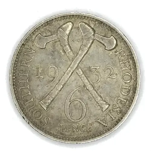 1932 Southern Rhodesia Sixpence - AU