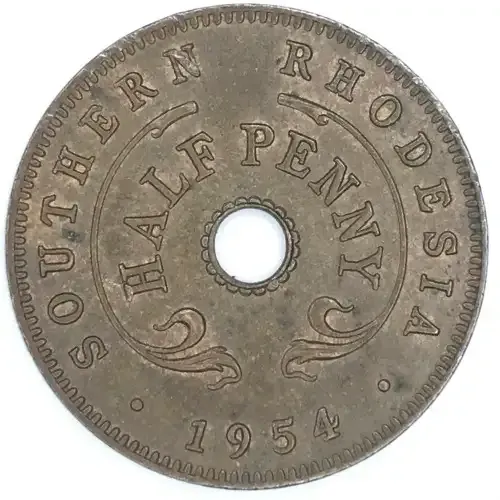 1954 Rhodesia Half Penny - AU+