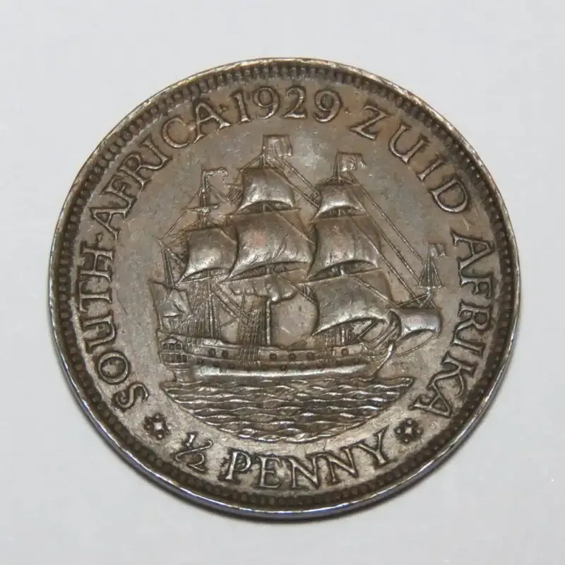 1929 SA Union half penny EF+