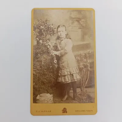 Late 1800&#39;s photo of young lady taken by CJ Aldham of Grahamstown, South Africa