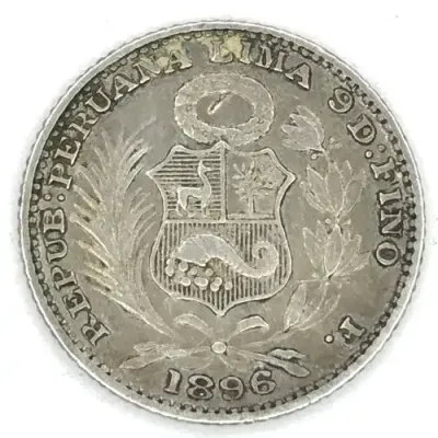 1896 Peru F DINERO AU - The scarce one