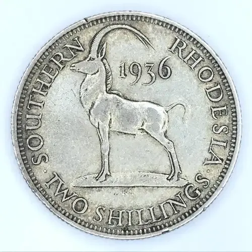 1936 Southern Rhodesia two shillings - XF
