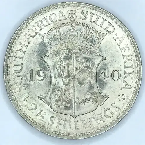 1940 SA Union silver half crown - AU - UNC with bag marks