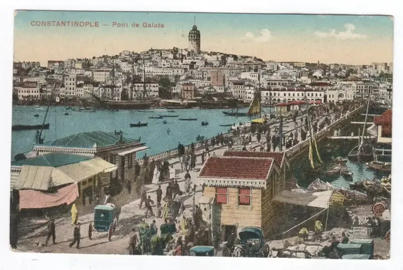 Postcard send from Constantinople Turkey to Cannes France 17 March 1920 with British 1 Penny stamp