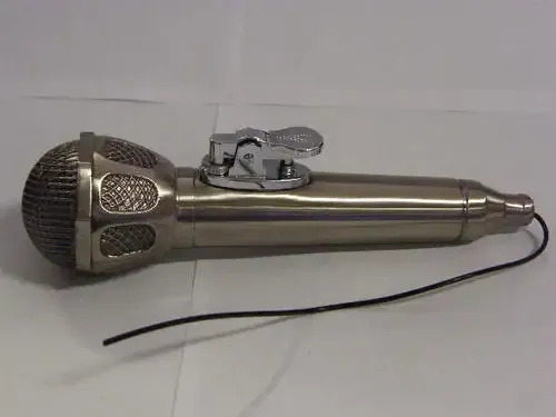 Microphone shaped - Gas / Flint Table lighter - 17cm x 4cm