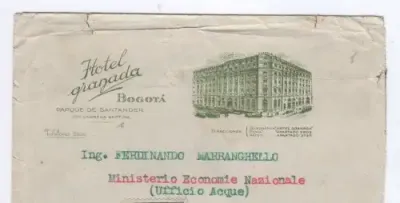 1933 Cover Columbia to Albania on Hotel Granada stationary
